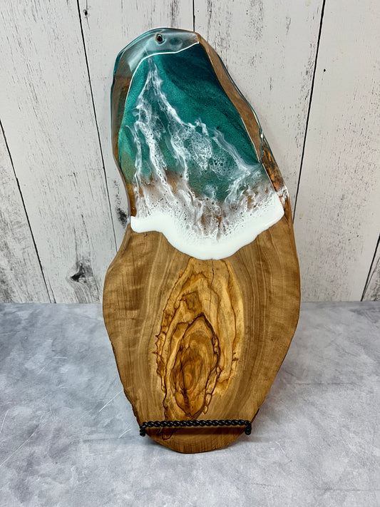 Beach Wave Charcuterie Board - Olive Wood 10”-12” Mediterranean