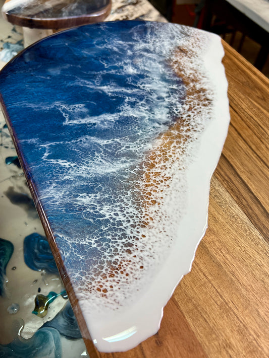 Beach Wave Charcuterie Board - Long/Rounded (raised) - Pacific Ocean