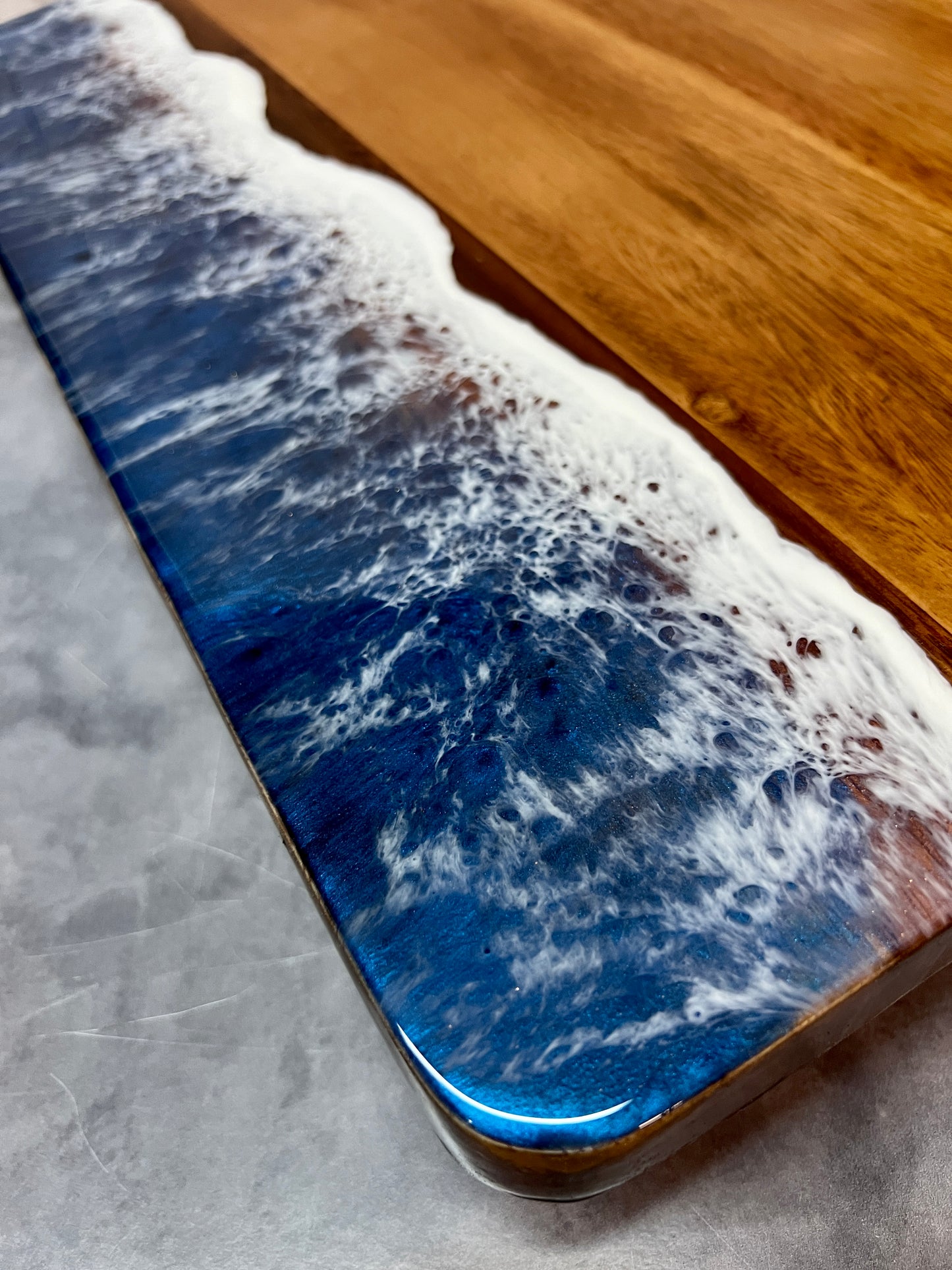 Beach Wave Charcuterie Board - Long (raised) - Pacific Ocean 1