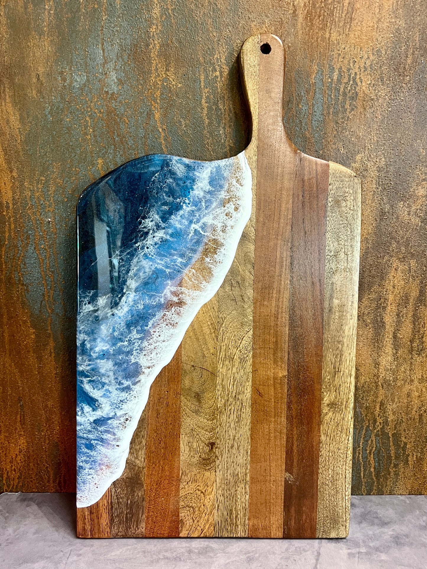 Coastal - Charcuterie Board - Lg w/Handle - Black Sea