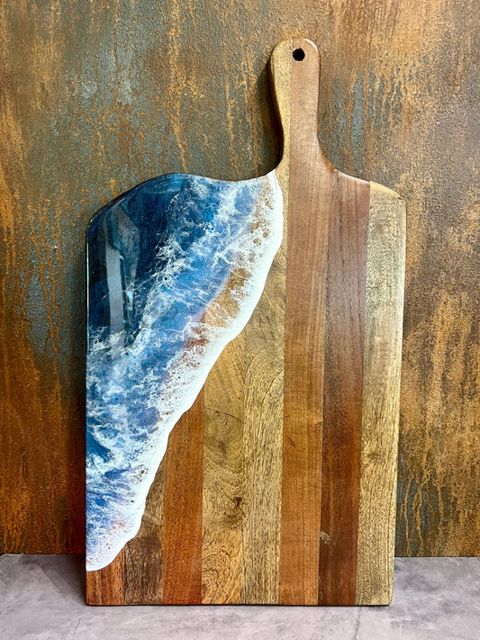 Coastal - Charcuterie Board - Lg w/Handle - Black Sea