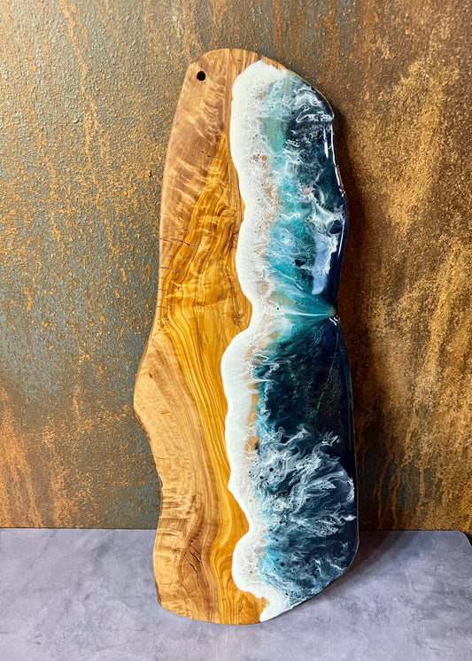 **SOLD** Beach Wave Charcuterie Board - Med/Lg Olive Wood