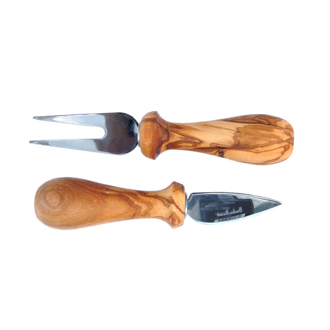 2-piece Cheese Cutlery Set with Olive Wood Handles